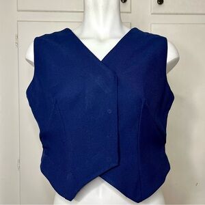 Vintage Navy Blue Handmade Cropped Vest Top